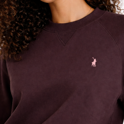 Polo Sophia Long Sleeve Track Top Plum